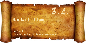 Barta Liliom névjegykártya